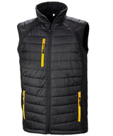 Compass padded softshell gilet — Black/Yellow