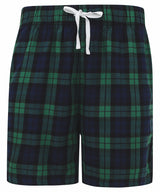 Tartan lounge shorts — Navy/Green Check
