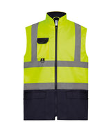 Hi-vis padded bodywarmer (HV005) — Yellow/Navy