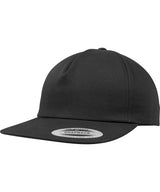 Unstructured 5-panel snapback (6502) — Black