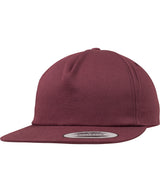 Unstructured 5-panel snapback (6502) — Maroon