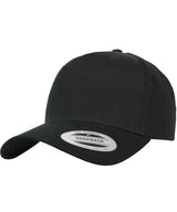 5-panel curved classic snapback (7707) — Black