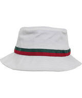 Stripe bucket hat (5003S) — White/Fire Red/Green