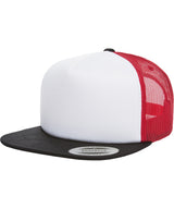 Foam trucker with white front (6005FW) — Black/White/Red