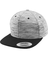 Stripes melange crown snapback (6089SC) — Black/Grey