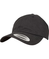 Peached cotton twill dad cap (6245PT) — Black