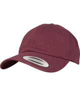 Peached cotton twill dad cap (6245PT) — Maroon