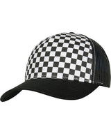 Checkerboard retro trucker (6506CB) — Black/White