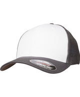 Flexfit mesh coloured front (6511CF) — Dark Grey/White/Dark Grey