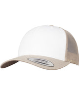 Retro trucker coloured front (6606CF) — Khaki/White/Khaki