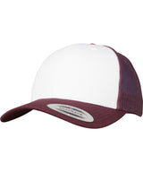 Retro trucker coloured front (6606CF) — Maroon/White/Maroon