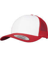 Retro trucker coloured front (6606CF) — Red/White/Red