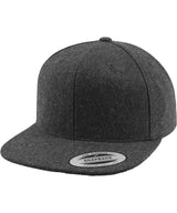 Melton wool snapback (6689M) — Dark Grey