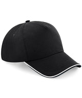 Authentic 5-panel cap - piped peak — Black/White