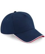 Authentic 5-panel cap - piped peak — French Navy/Classic Red/White