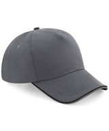 Authentic 5-panel cap - piped peak — Graphite Grey/Black