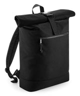 Recycled rolled-top backpack — Black