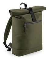 Recycled rolled-top backpack — Military Green