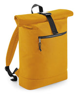 Recycled rolled-top backpack — Mustard