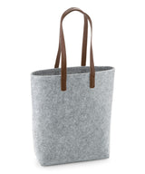 Premium felt tote — Grey Melange/Tan
