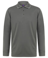 Long sleeve Coolplus® polo shirt — Charcoal Grey