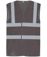 Top cool open mesh 2-band-and-braces waistcoat (HVW120) — Grey