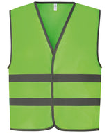 Hi-vis reflective border kids waistcoat (HVW102CH) — Lime