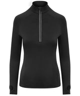 Women's Cool Flex long half-zip top — Jet Black