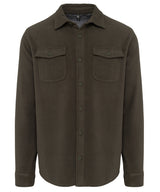 Sherpa-lined fleece overshirt — Dark Khaki/Storm Grey