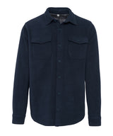 Sherpa-lined fleece overshirt — Navy/Storm Grey