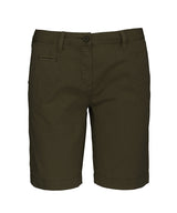 Ladies' washed effect Bermuda shorts — Washed Light Khaki