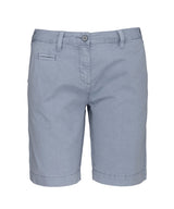 Ladies' washed effect Bermuda shorts — Washed Smokey Blue