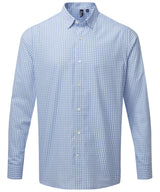 Maxton check long sleeve shirt — Light Blue/White