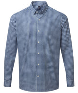 Maxton check long sleeve shirt — Navy/White
