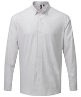 Maxton check long sleeve shirt — Silver/White