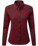 Women's Maxton check long sleeve shirt — Black/Red