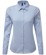 Women's Maxton check long sleeve shirt — Light Blue/White
