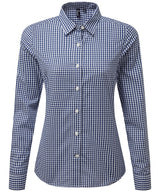 Women's Maxton check long sleeve shirt — Navy/White