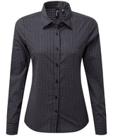 Women's Maxton check long sleeve shirt — Steel/Black