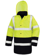 Motorway two-tone safety coat — Fluorescent Yellow/Black