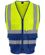Executive waistcoat — HV Yellow/Royal Blue