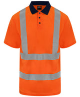 High visibility polo — HV Orange/Navy