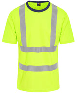 High visibility t-shirt — HV Yellow/Navy