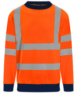High visibility sweatshirt — HV Orange/Navy