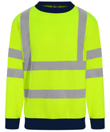 High visibility sweatshirt — HV Yellow/Navy
