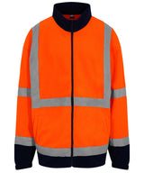 High visibility full-zip fleece — HV Orange/Navy