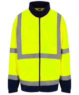 High visibility full-zip fleece — HV Yellow/Navy
