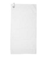 Printable border golf towel — White