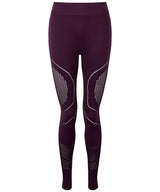 Women's TriDri® seamless '3D fit' multi-sport reveal leggings — Mulberry