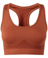 Tridri® seamless 3D fit" multi-sport sculpt solid colour bra" — Rust